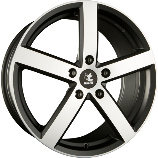 itWheels Eros ECE Matt Schwarz / Poliert Alufelge 7.5x17 Zoll ET52.5 LK 5x108 ML63.4 – Bild 2