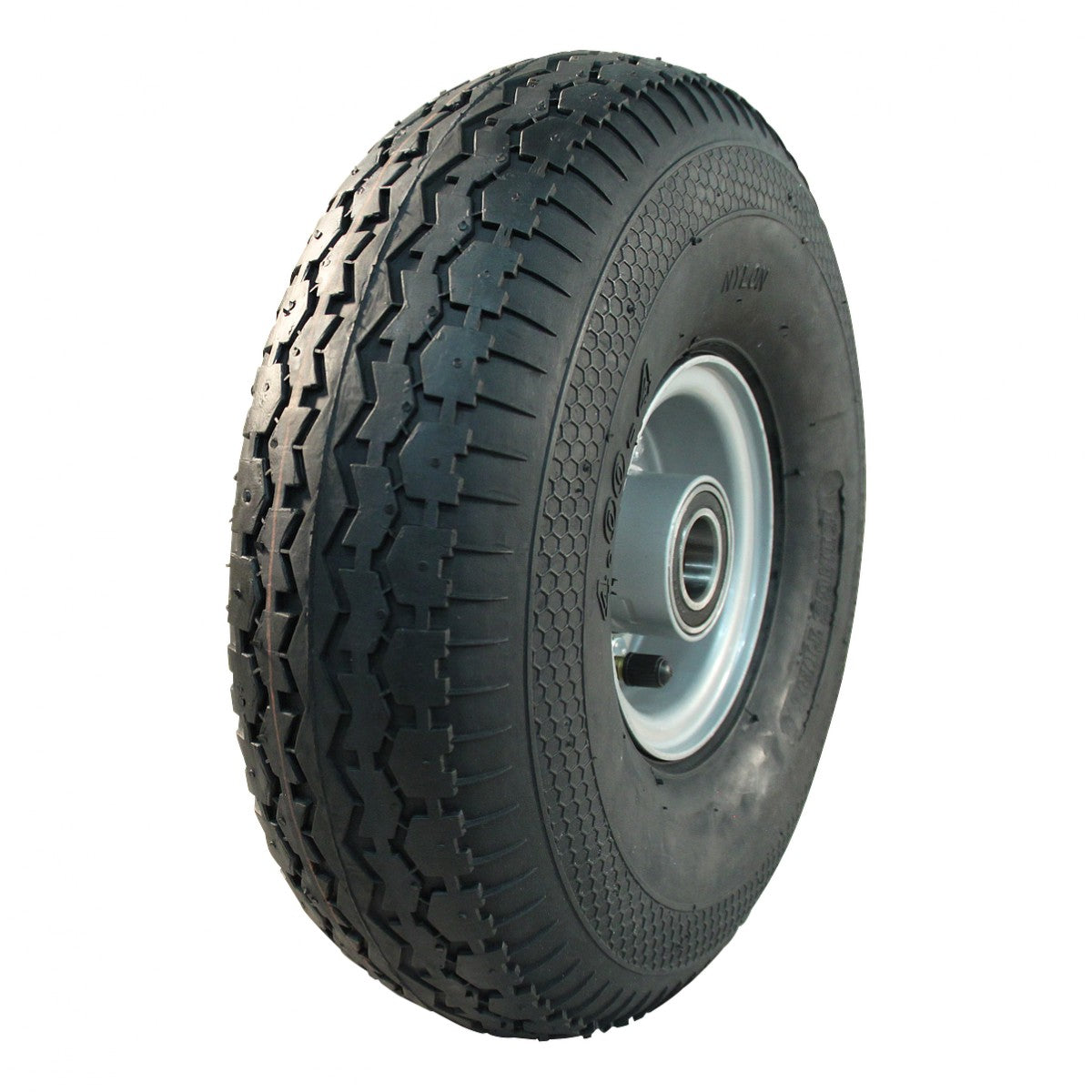 Kings Tire Komplettrad 4.00-4 V-6504 4PR auf Felge 2.10-4 ET0 NL75 Kugellager Ø25 Stahl Grau