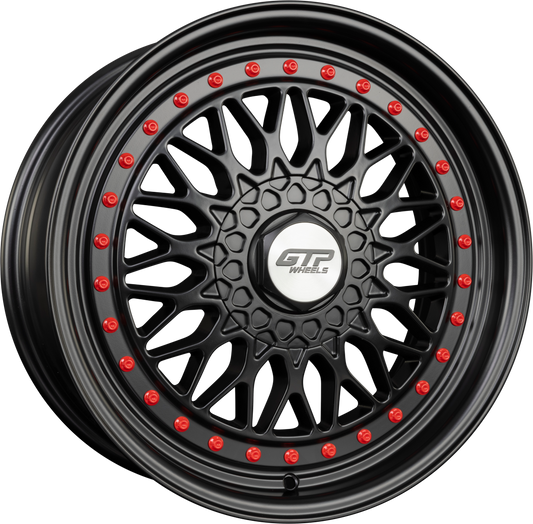 GTP 072 Schwarz Matt Voll Lackiert Alufelge 7.5x17 Zoll ET35 LK 4x100 ML73.1 – Bild 2