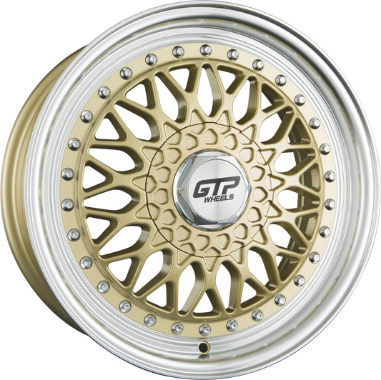 GTP 072 Gold Felgenbett Poliert 7x16 Zoll ET35 LK 4x100 ML73.1 – Bild 2
