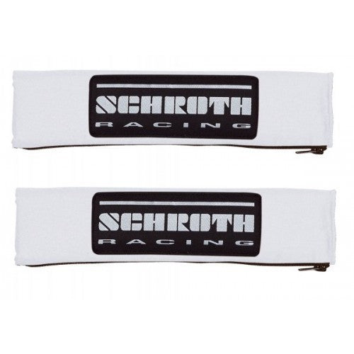 Schroth 2 Gurtpolster silber mit schwarz/silbernem SCHROTH RACING Logo