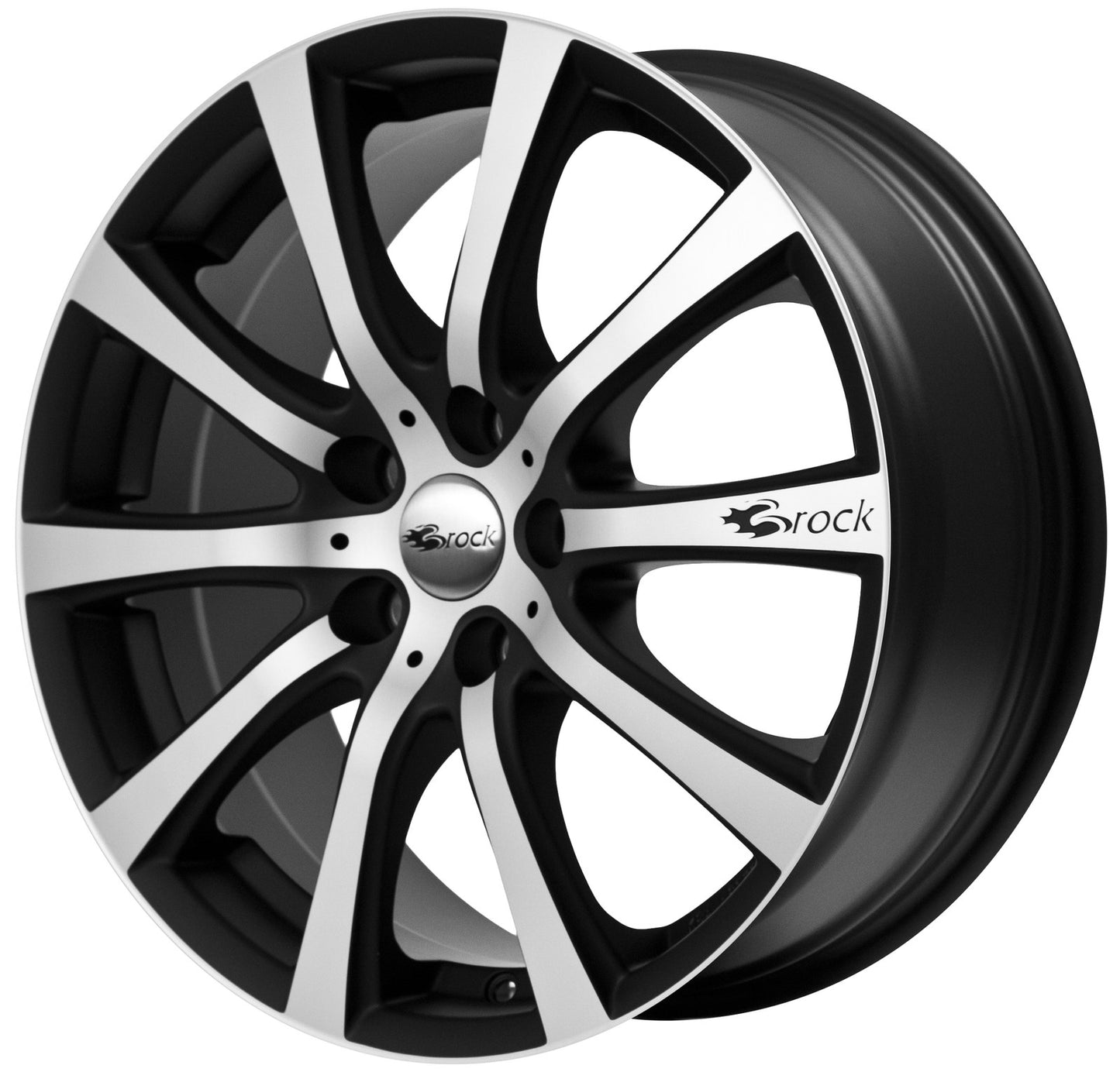 Brock / RC B21 Schwarz Matt Voll Poliert (SMVP) Alufelge 7x16 Zoll ET45 LK 5x114.3 ML72.6 – Bild 2