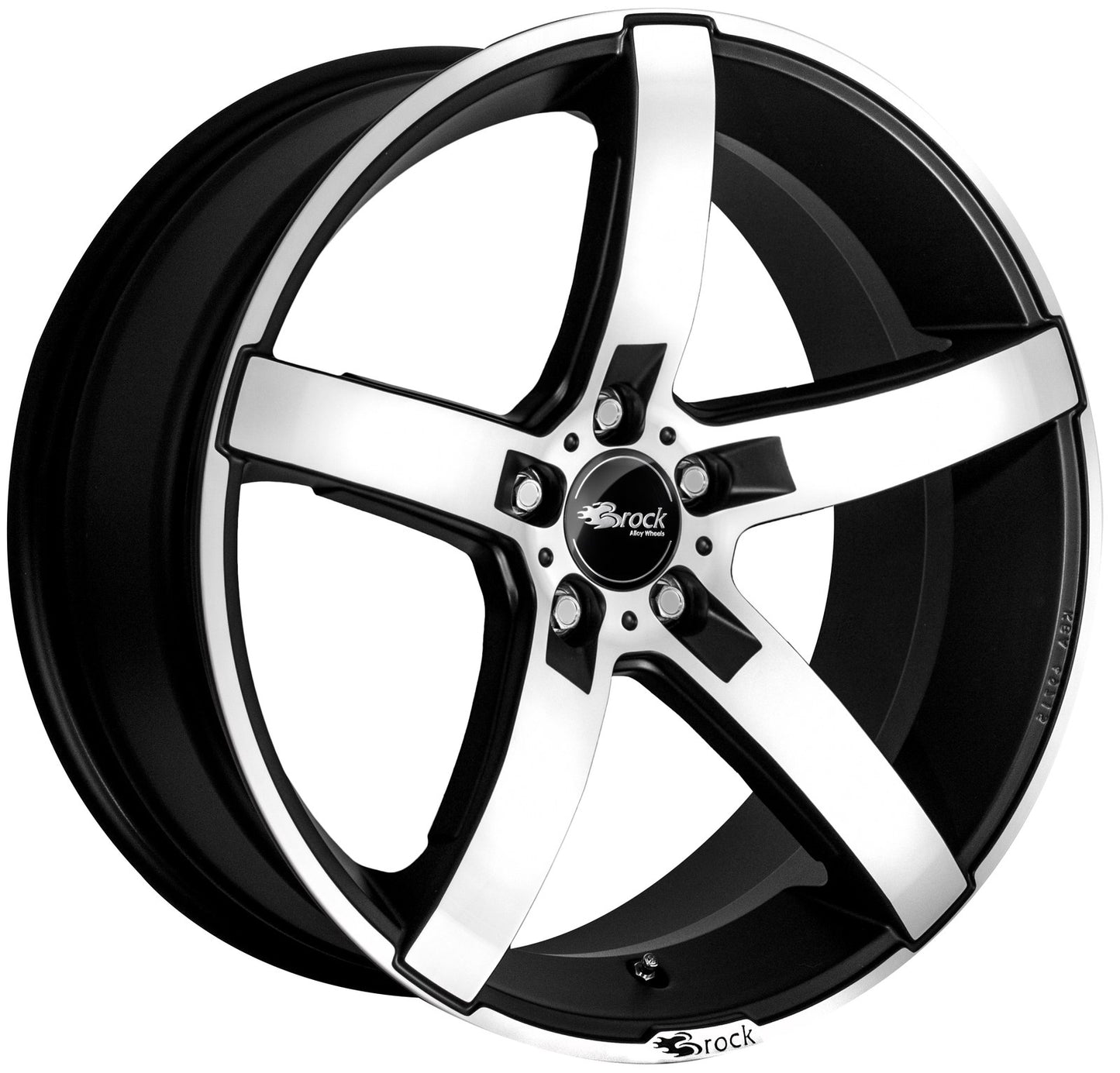 Brock / RC B35 Schwarz Matt Voll Poliert (SMVP) Alufelge 8x18 Zoll ET38 LK 5x100 ML63.4 – Bild 2