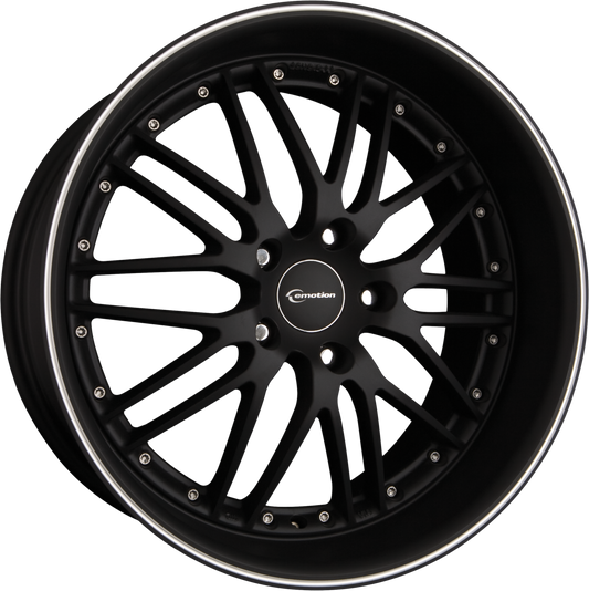 Emotion Wheels Wasabi Schwarz Matt mit Aussenring Poliert Alufelge 9.5x19 Zoll ET15 LK 5x120 ML72.6 – Bild 2