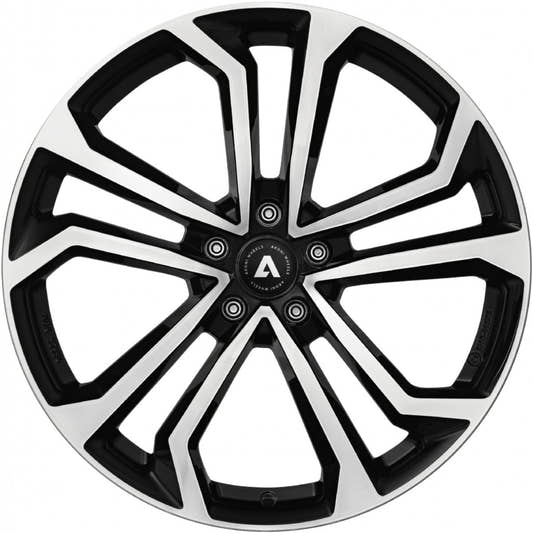 Akoni AK04 black polished Alufelge 8x20 Zoll ET27 LK 5x112 ML66.6 – Bild 2