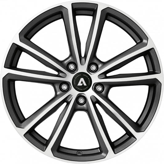 Akoni AK03 graphite matt polished Alufelge 8x19 Zoll ET45 LK 5x112 ML57.1 – Bild 2