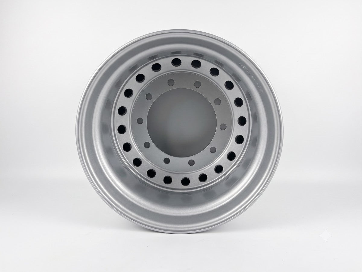 TIA wheels Stahlfelge 7.50x22.5 Zoll 10/335/281 ET147 M22 26 MZ Silber RAL9006 lackiert – Bild 2