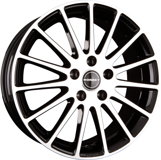Borbet LS Schwarz Poliert Alufelge 8x18 Zoll ET35 LK 4x108 ML72.6 – Bild 2