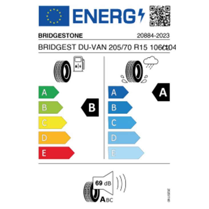 Bridgestone Duravis Van (Enliten) 205/70 R15 106/104R Sommer DOT 2023 – Bild 2