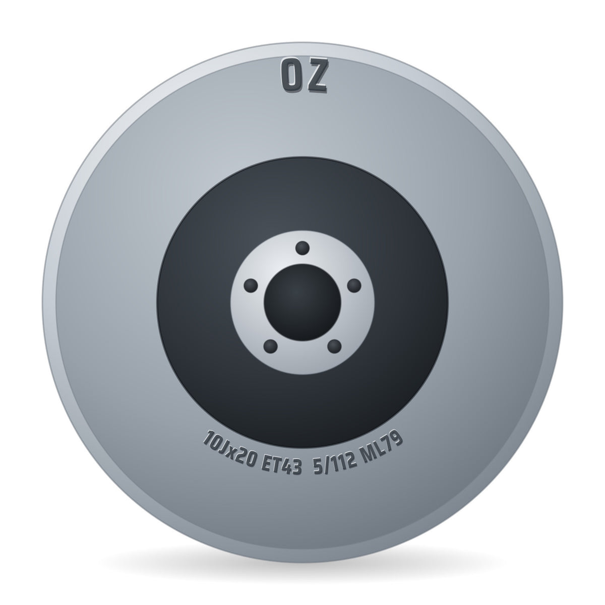 OZ Superturismo Dakar Matt Black + Silver Lettering Felge 10x20 Zoll ET43 LK 5x112 ML79