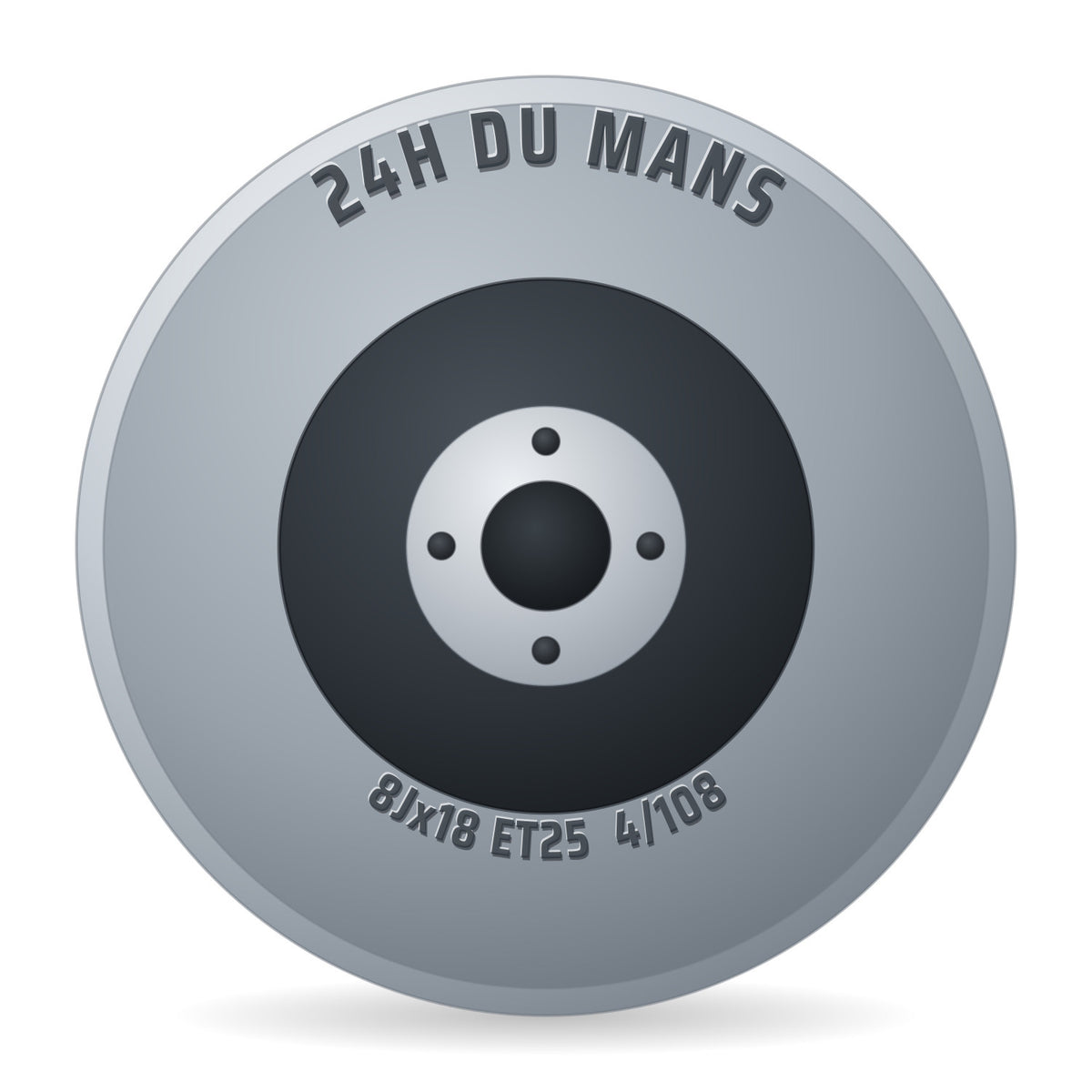 24H DU Mans Mulsanne Schwarz Satiniert Rand Poliert Felge 8x18 Zoll ET25 LK 4x108