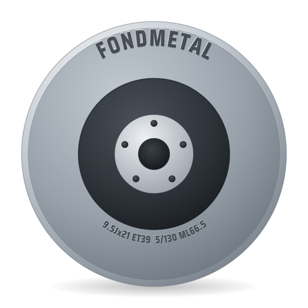 Fondmetal Taara glossy black Alufelge 9.5x21 Zoll ET39 LK 5x130 ML66.5