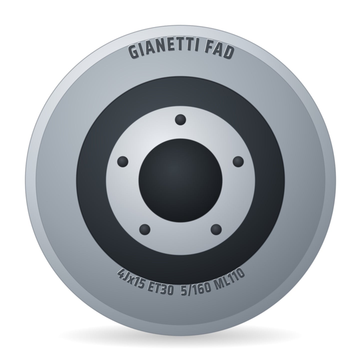 Gianetti FAD Stahlfelge 4x15 Zoll 5/160/110 ET30 31610053 A1 BZ ALV Silber RAL9006