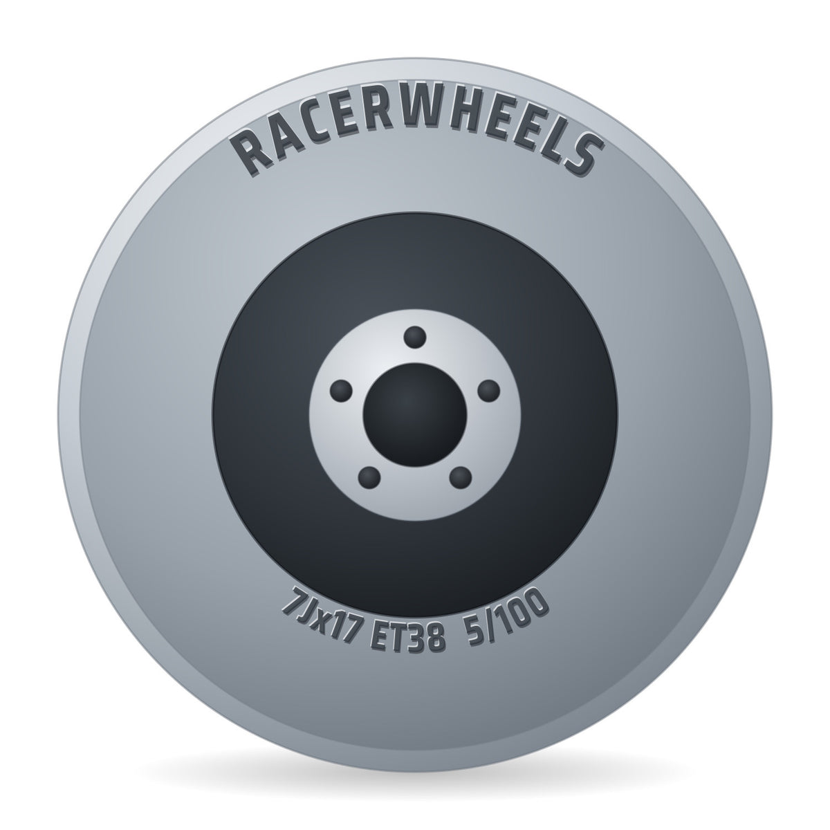 RacerWheels Road Schwarz Glänzend Verblendung Poliert Racer Felge 7x17 Zoll ET38 LK 5x100