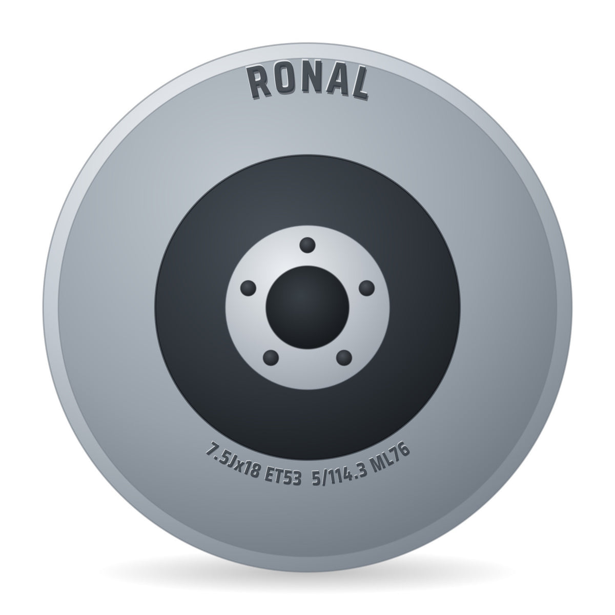 Ronal R73 REV-R rally white Alufelge 7.5x18 Zoll ET53 LK 5x114.3 ML76