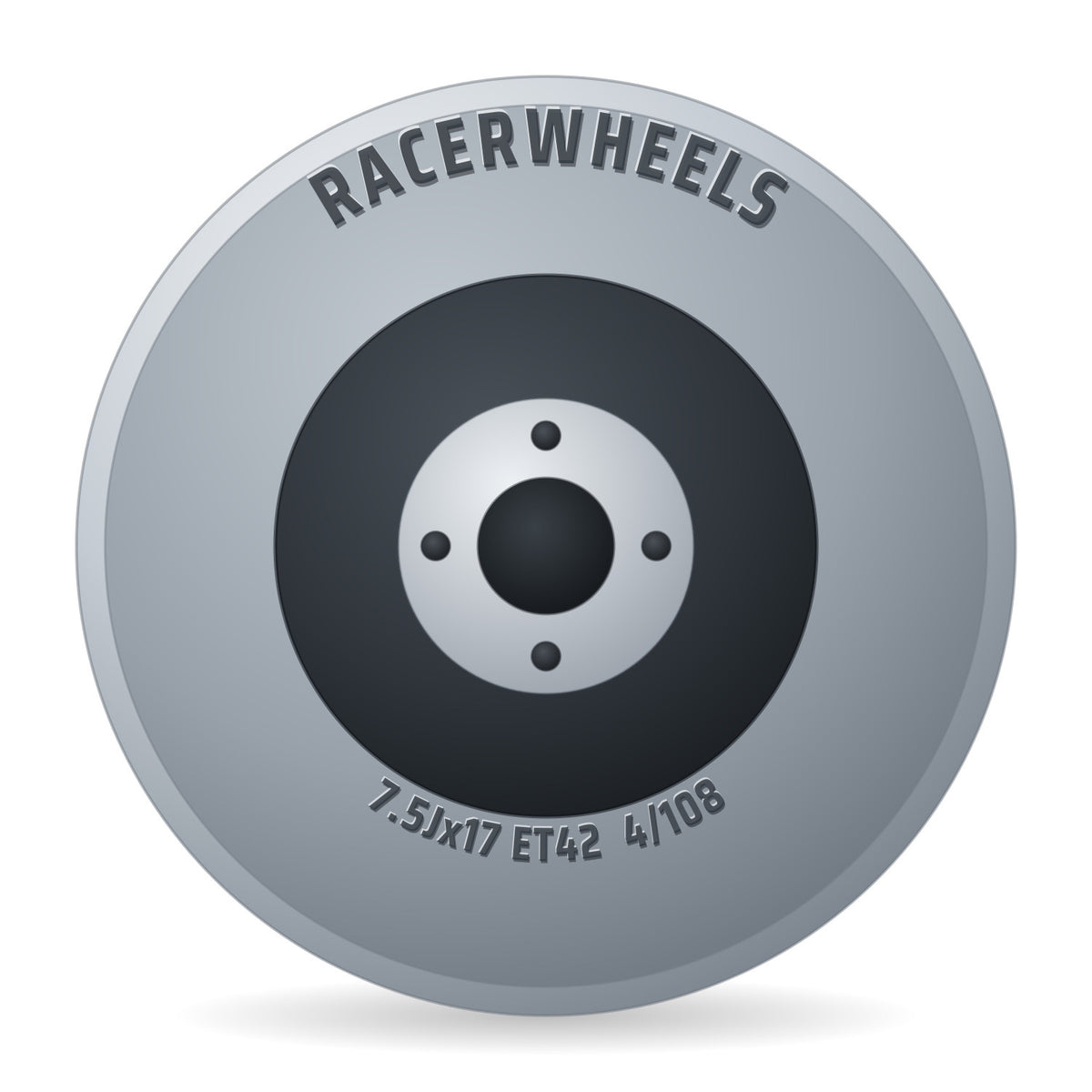 RacerWheels Border Silber Racer Felge 7.5x17 Zoll ET42 LK 4x108