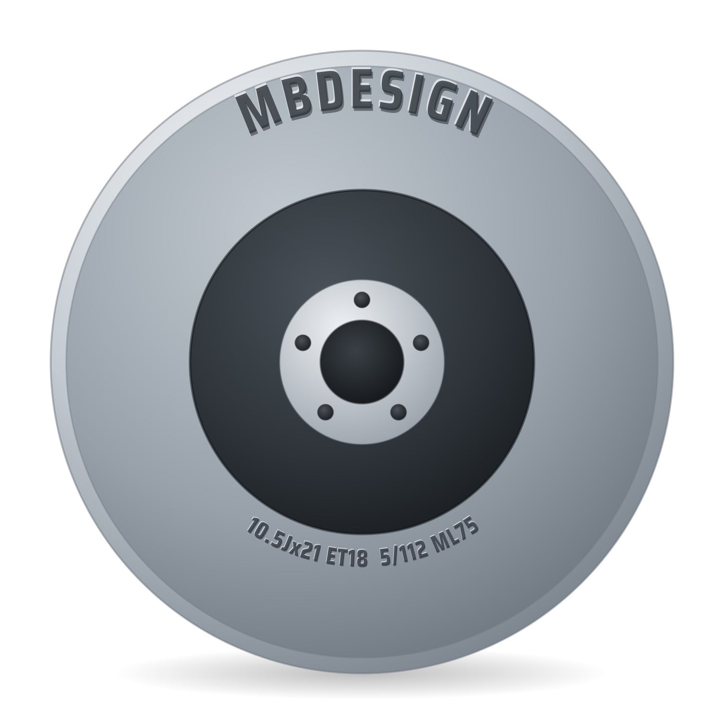 Mbdesign KV1 S grau glänzend Alufelge 10.5x21 Zoll ET18 LK 5x112 ML75