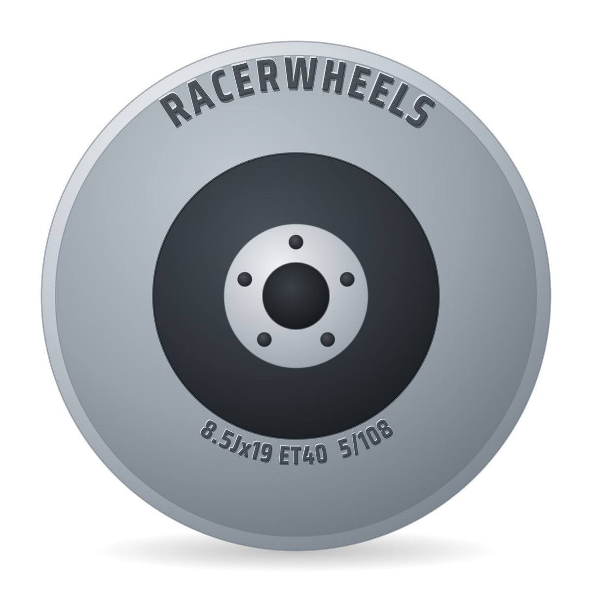 RacerWheels ZR Schwarz Glänzend Verblendung Poliert Racer Felge 8.5x19 Zoll ET40 LK 5x108