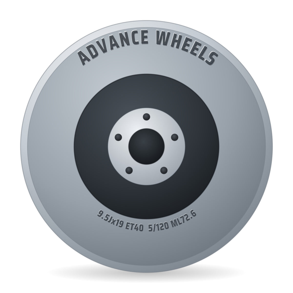 Advance Wheels AV 3.0 glossy gunmetal polished colour trim Alufelge 9.5x19 Zoll ET40 LK 5x120 ML72.6