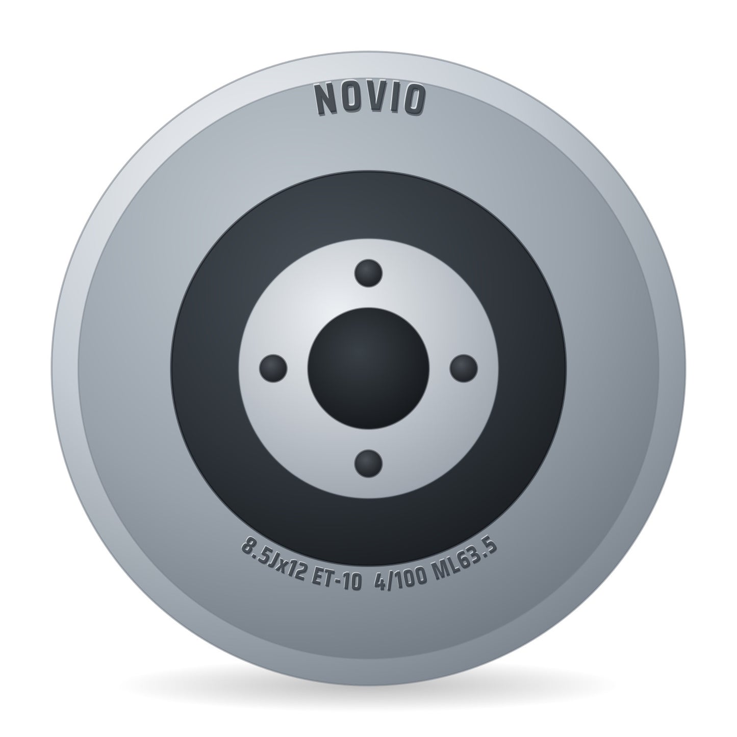 Novio Komplettrad 24x12.00-12 Turf Trac R/S 6PR auf Felge 8.50x12 4/100/63,5 ET-10 Stahl Grau