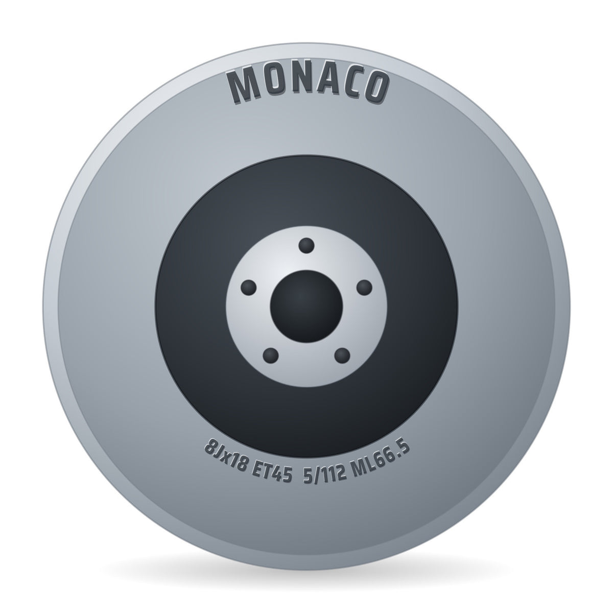 Monaco GP11 gloss black Felge 8x18 Zoll ET45 LK 5x112 ML66.5