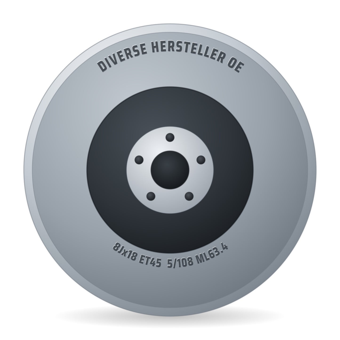 Diverse Hersteller OE Land Rover Range Rover Evoque silber (DEMO) Alufelge 8x18 Zoll ET45 LK 5x108 ML63.4