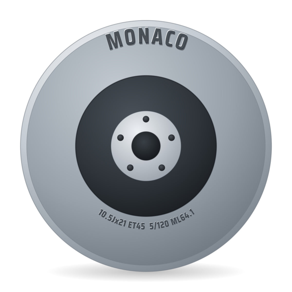 Monaco GPX gloss black Felge 10.5x21 Zoll ET45 LK 5x120 ML64.1
