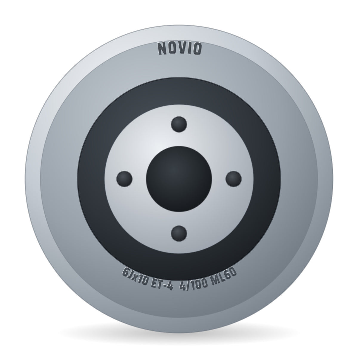 Novio Komplettrad 20x8.00-10 LG-306 6PR auf Felge 6.00x10 4/100/60 ET-4 Stahl Grau