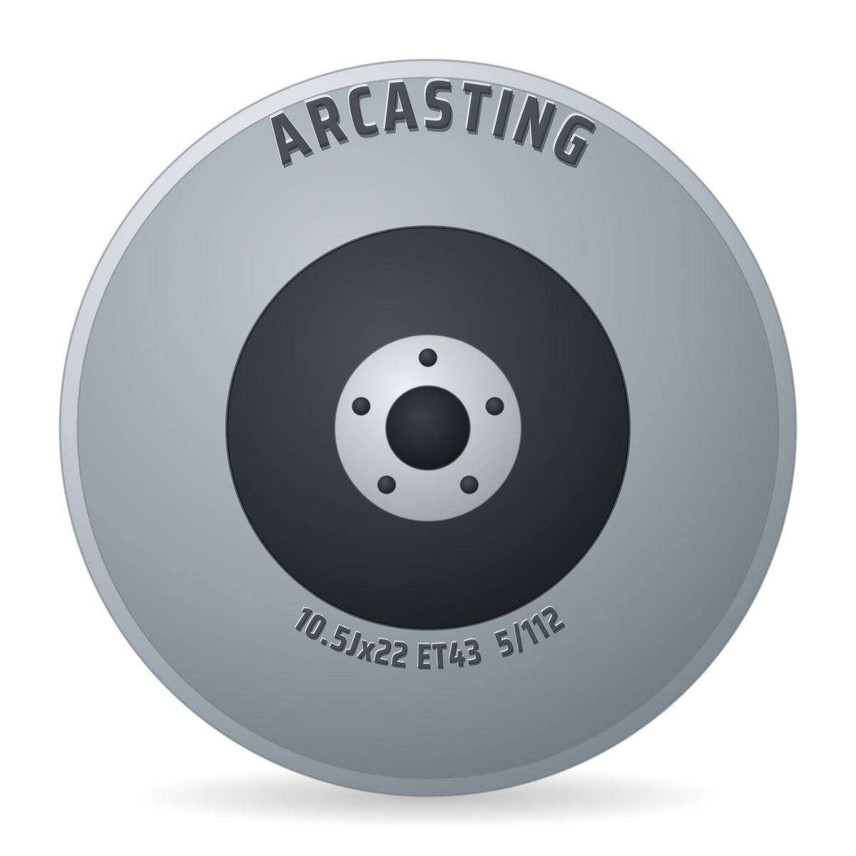 Arcasting ARY Glossy Black Felge 10.5x22 Zoll ET43 LK 5x112