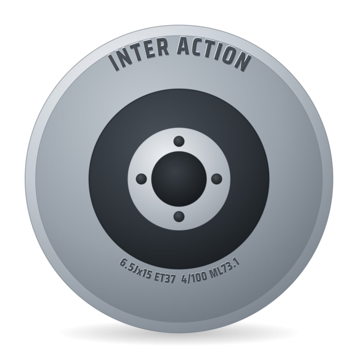 Inter Action Phoenix shiny black red line Felge 6.5x15 Zoll ET37 LK 4x100 ML73.1