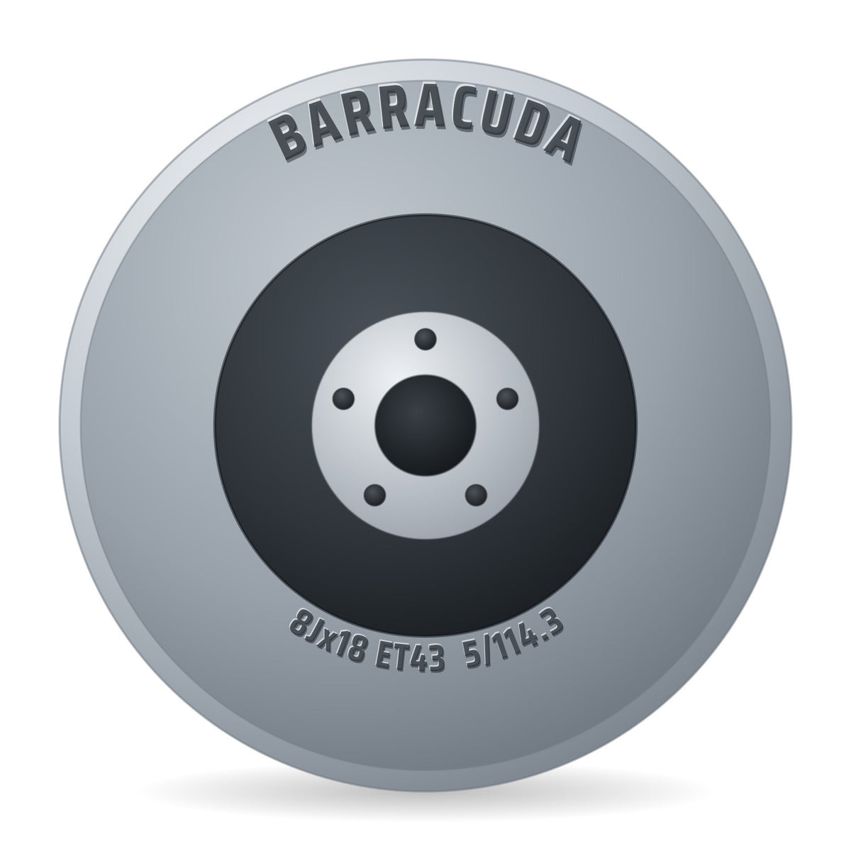 Barracuda Summa matt black Felge 8x18 Zoll ET43 LK 5x114.3