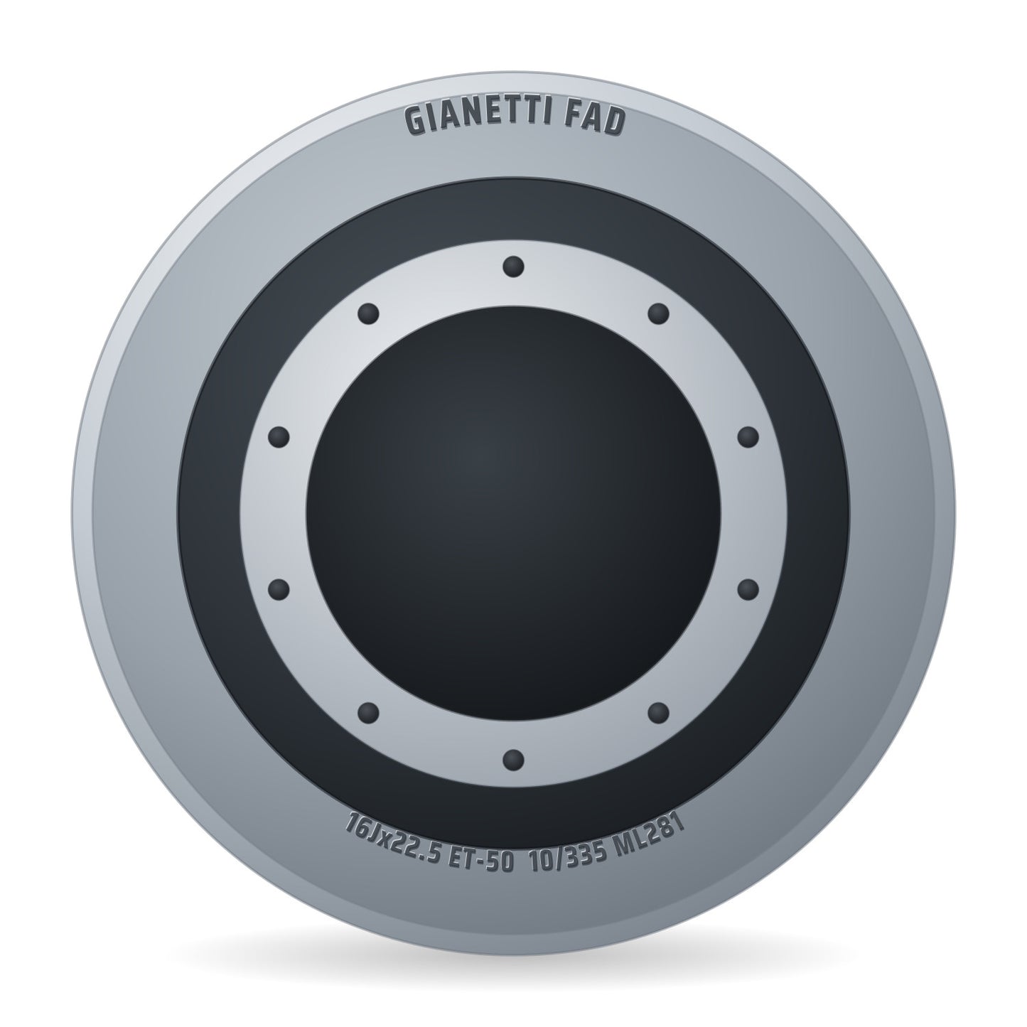 Gianetti FAD Stahlfelge 16.00x22.5 Zoll 10/335/281 ET-50 31612673 A3 BZ ALV Silber RAL9006