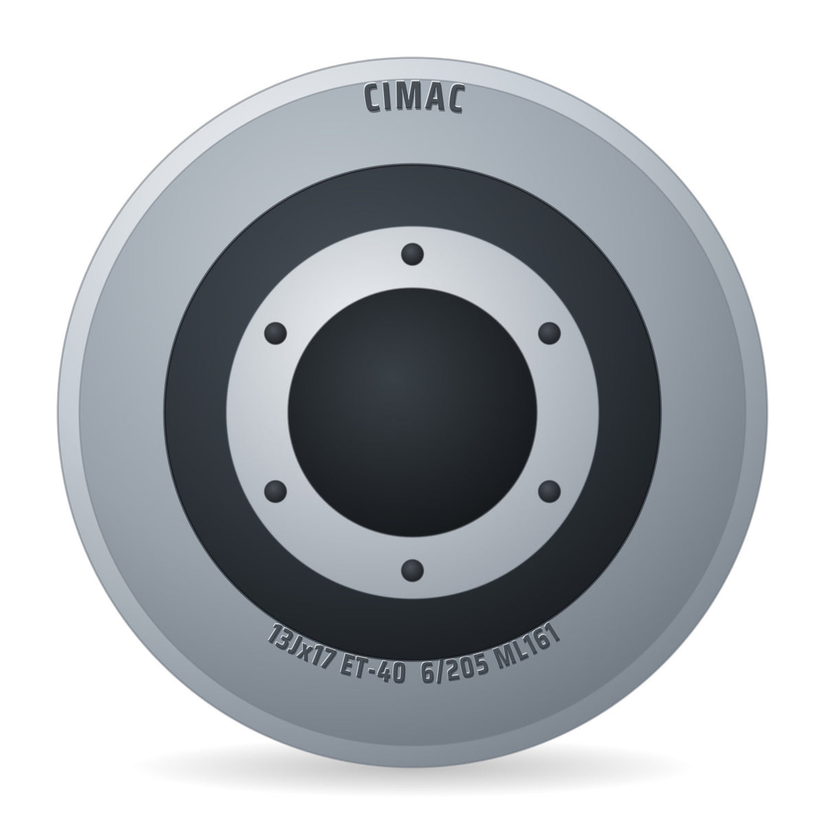 Cimac Stahlfelge 13x17 Zoll 6/205/161 ET-40 A171332B Silber RAL9006
