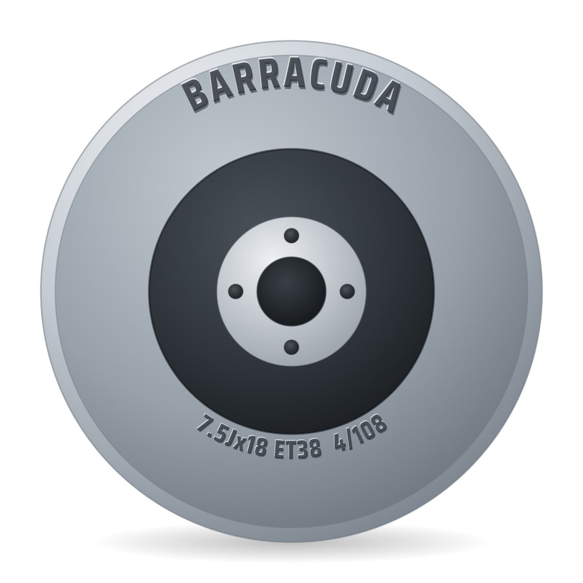 Barracuda Summa matt black Felge 7.5x18 Zoll ET38 LK 4x108