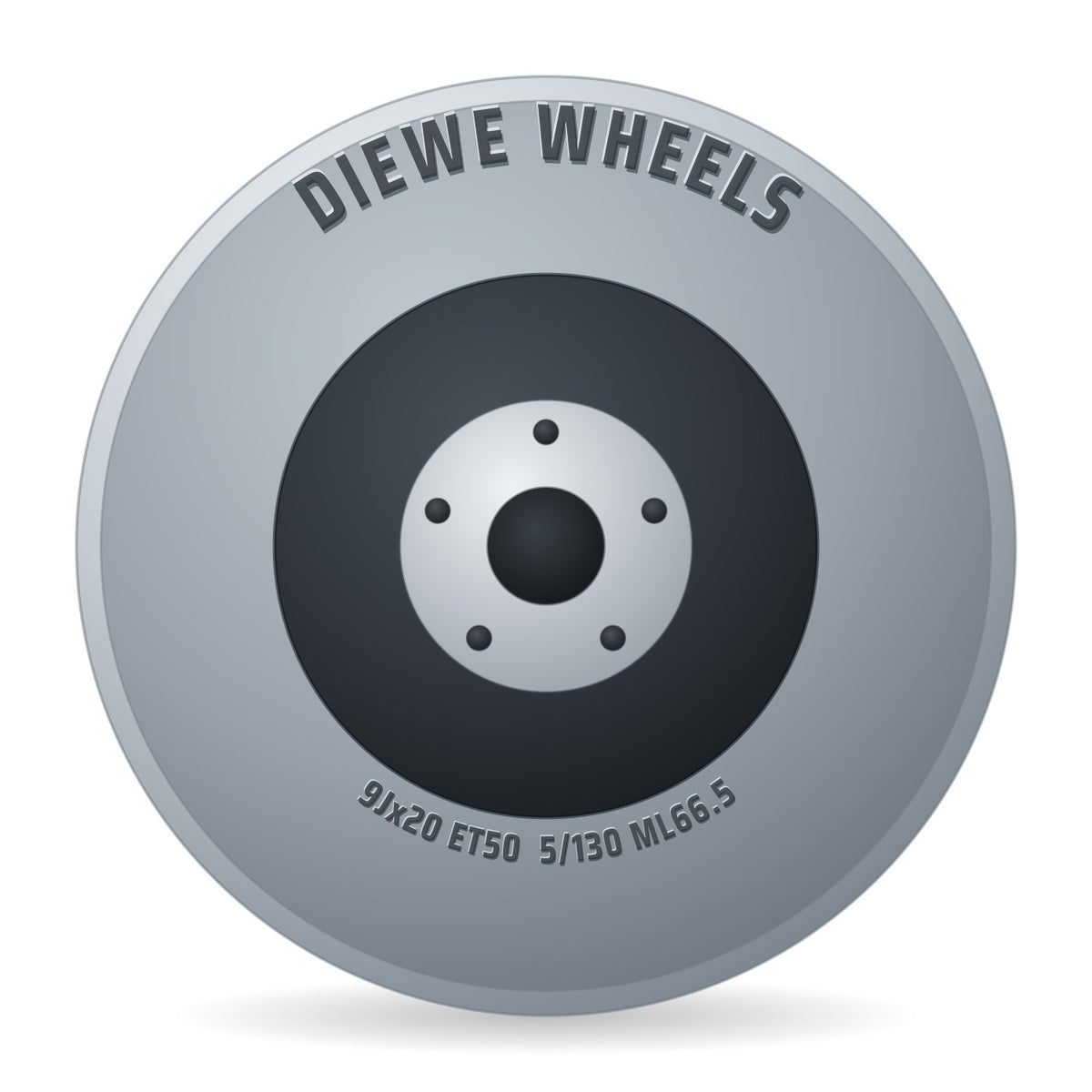 Diewe Wheels Dominar Schwarz Poliert Alufelge 9x20 Zoll ET50 LK 5x130 ML66.5
