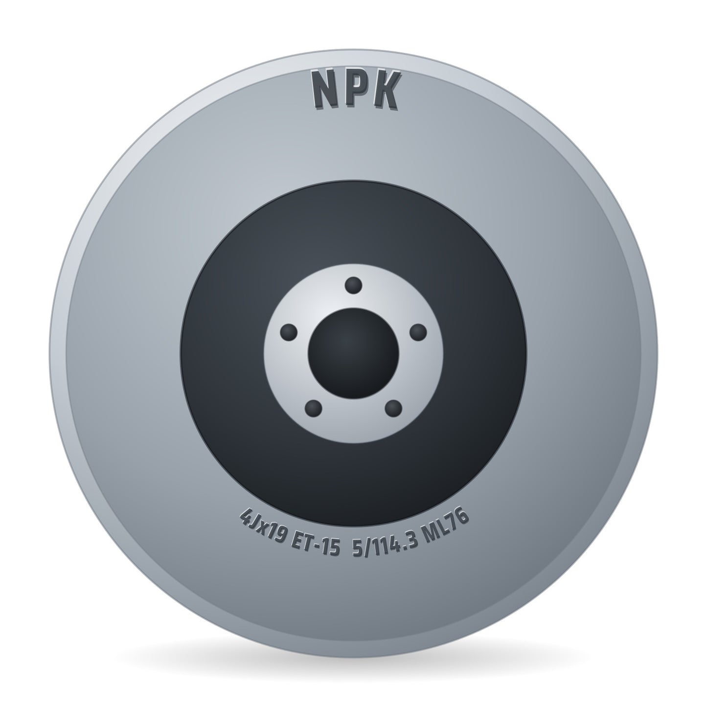 NPK Notradset R912 schwarz Alufelge 4x19 Zoll ET-15 LK 5x114.3 ML76