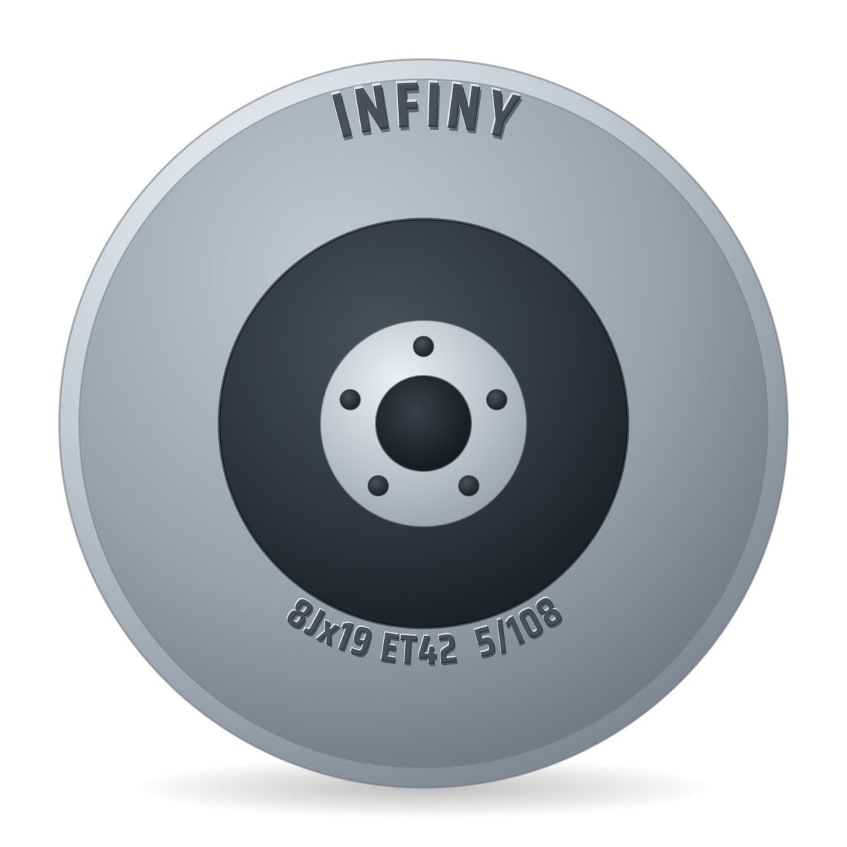 Infiny Spike Schwarz Glänzend Oberfläche Poliert Schwarz Felge 8x19 Zoll ET42 LK 5x108