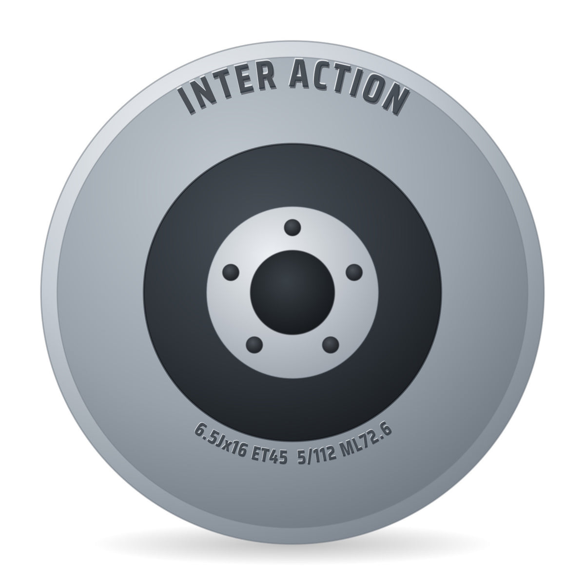 Inter Action Kargin 6-Speiche schwarz glanz Felge 6.5x16 Zoll ET45 LK 5x112 ML72.6