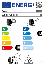 Avon WV7 Snow BSW 3PMSF 195/55 R15 85H WINTER