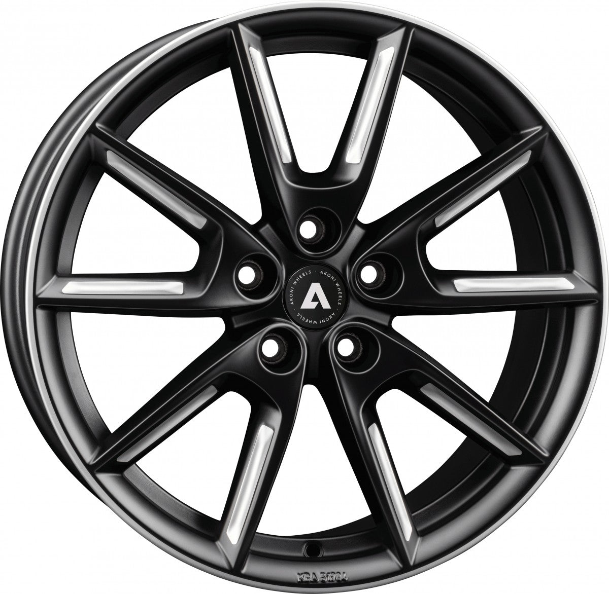 Akoni AK09 black matt silver spoke rim Alufelge 8x18 Zoll ET40 LK 5x112 ML66.6