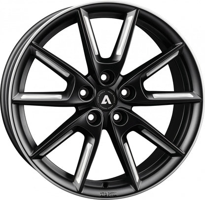 Akoni AK09 black matt silver spoke rim Alufelge 8x18 Zoll ET40 LK 5x112 ML66.6