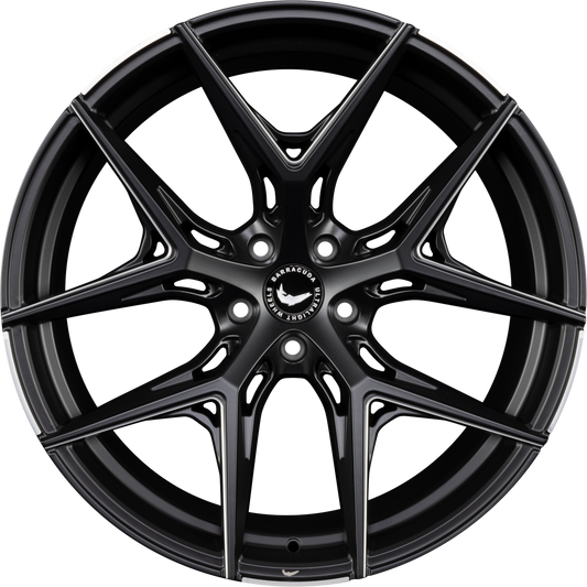 Barracuda Razzer Matt Black Pure Sports Gefräst Alufelge 10.5x21 Zoll ET15 LK 5x112 ML66.6