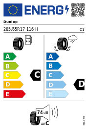 Dunlop Grandtrek AT 22 DEMO 285/65 R17 116H Sommer – EU-Reifenlabel