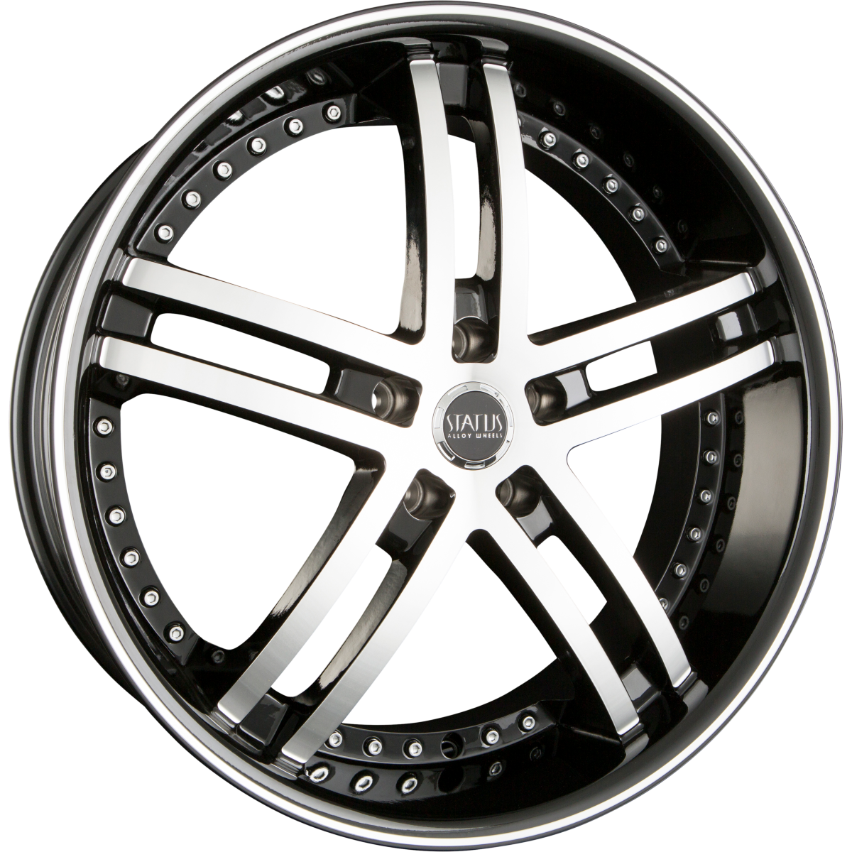 Status Alloy KNIGHT-5 Black Machined Alufelge 8.5x20 Zoll ET38 LK 5x114.3 ML73.1 – Bild 2
