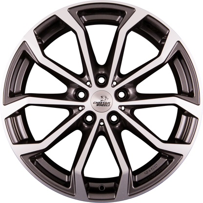 Cheetah CV.04 Anthrazit Glanz Frontpoliert Alufelge 8x18 Zoll ET50 LK 5x112 ML70.4