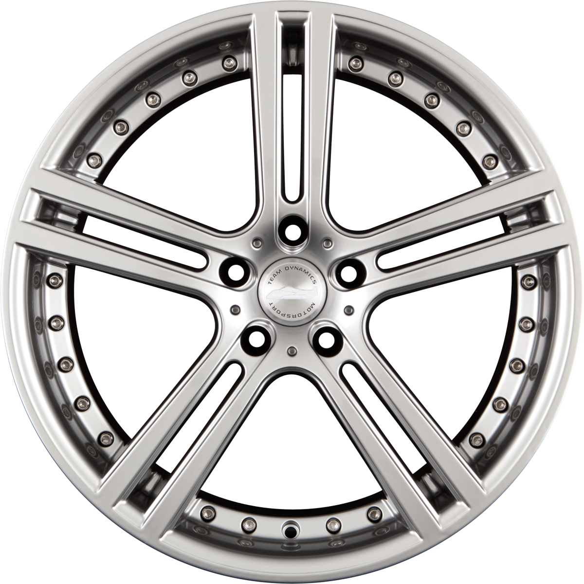 Team Dynamics LE Mans High-Power-Silver Alufelge 9.5x19 Zoll ET45 LK 5x112 ML73.1