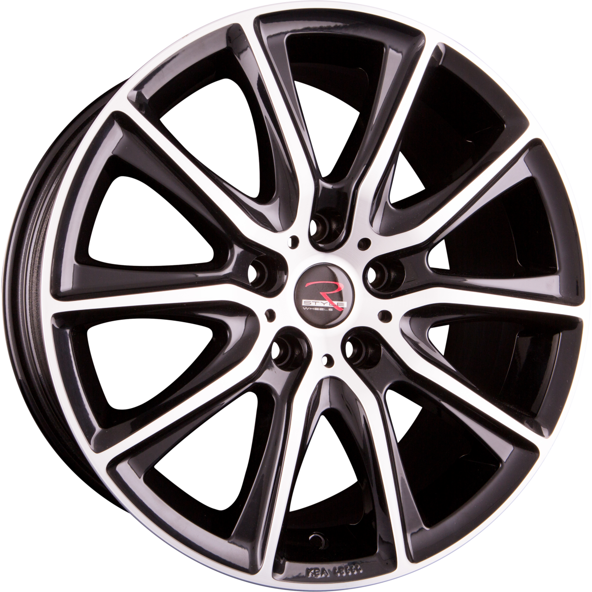 R Style SR13 Black Front Polished Alufelge 6.5x16 Zoll ET48 LK 5x114.3 ML70.4 – Bild 2