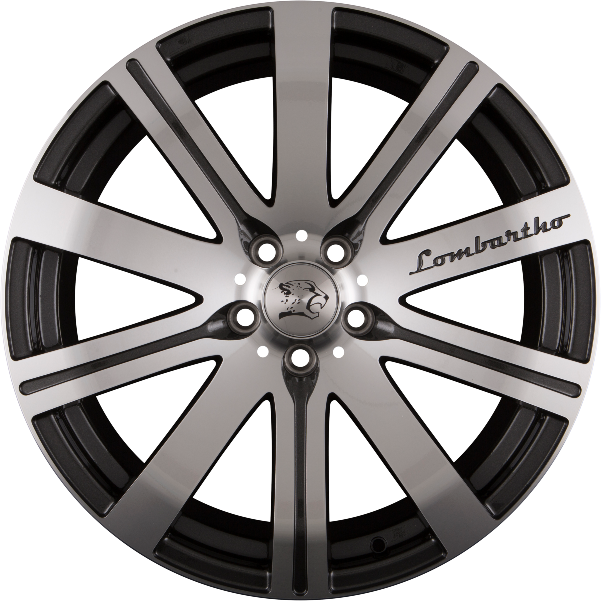 Cheetah Wheels Lombartho LX Gunmetal Front Polished Alufelge 9x21 Zoll ET50 LK 5x130 ML71.6
