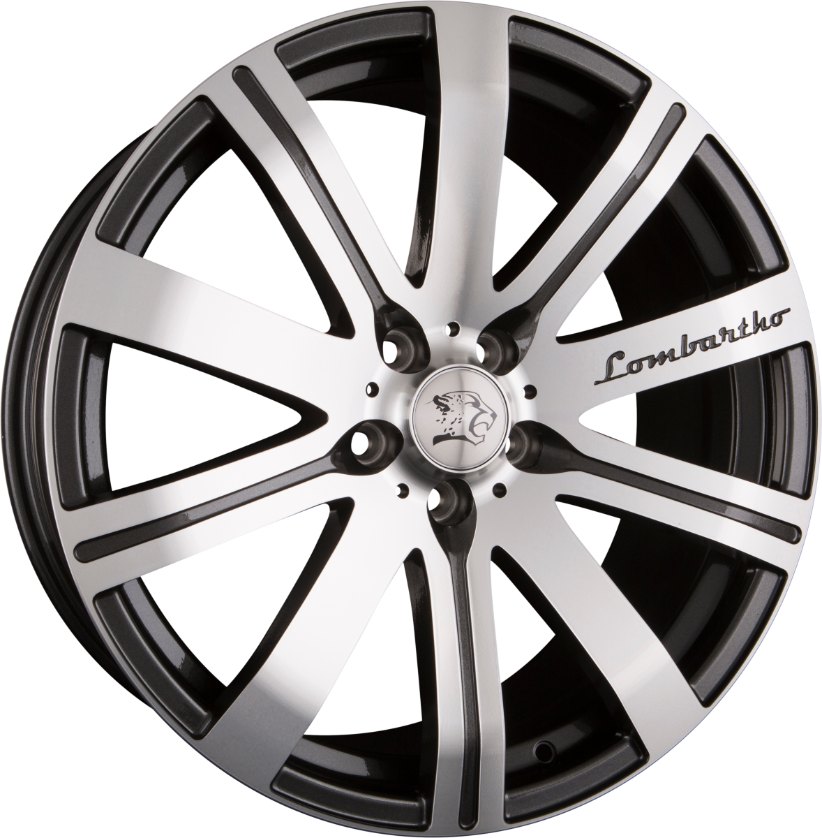 Cheetah Wheels Lombartho LX Gunmetal Front Polished Alufelge 10x22 Zoll ET45 LK 5x120 ML72.6 – Bild 2