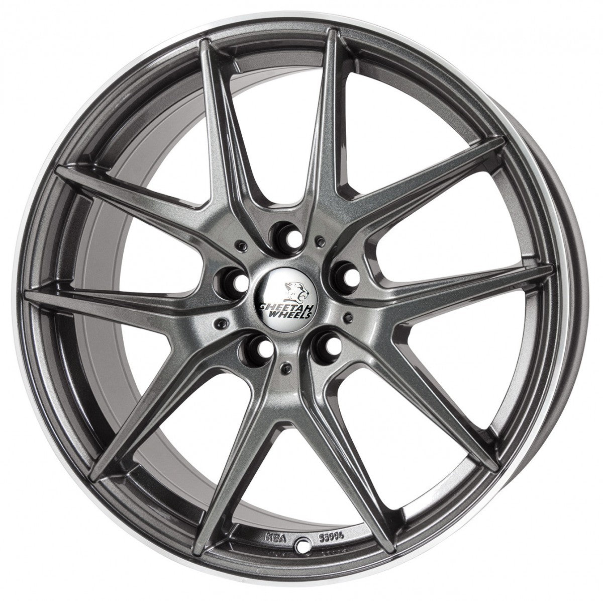 Cheetah Wheels CV.06 shiny grey polished 8.5x19 ET44 - LK5/114.3 ML70.4